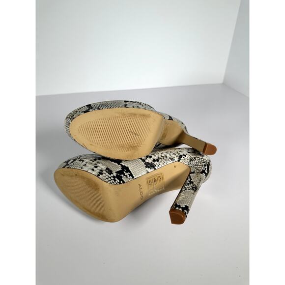 ALDO Pumps Women’s 8 Snake Skin 4.5" Stiletto Heels Pointed Toe Slip-On - Picture 6 of 7